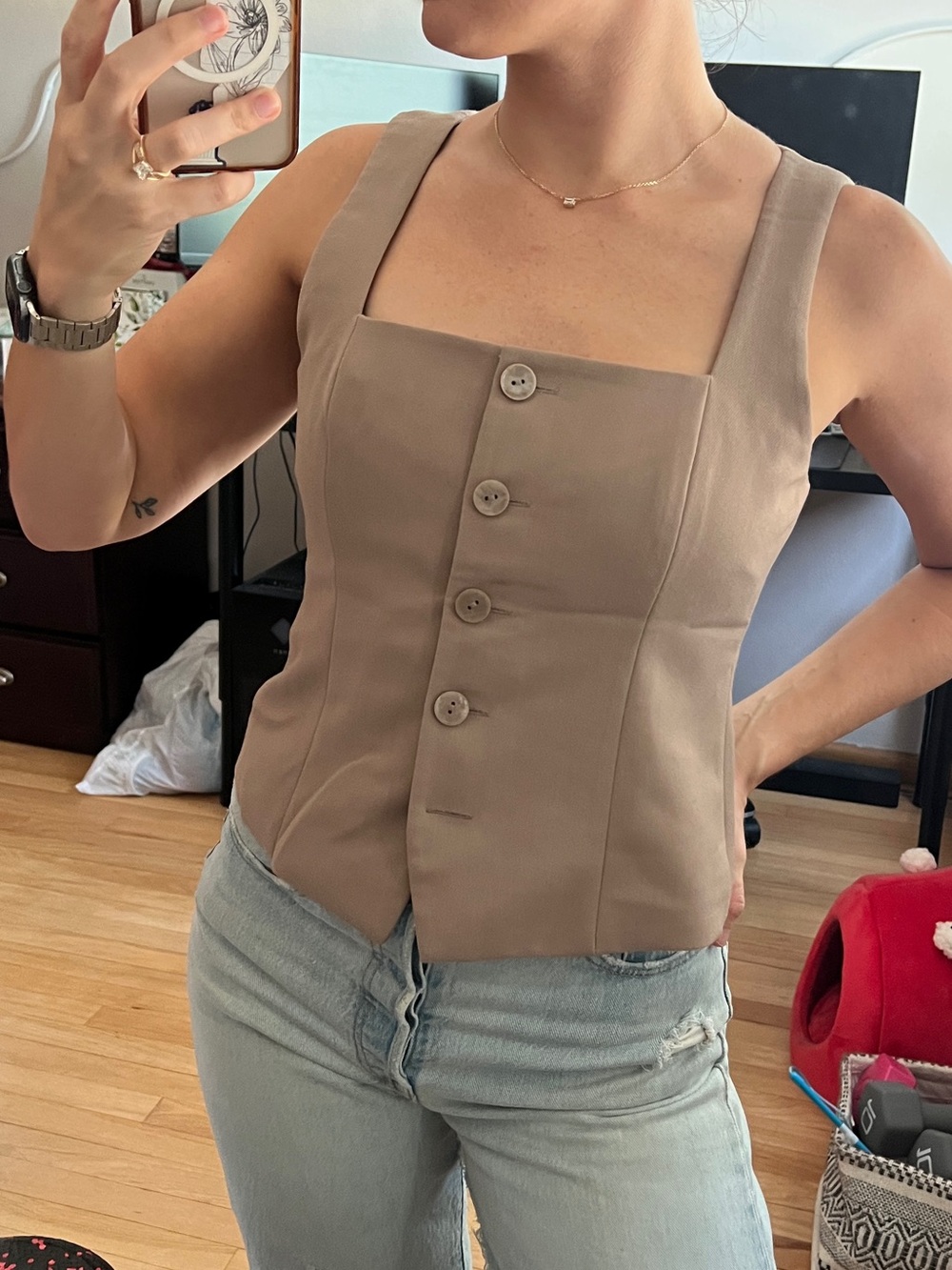 Abercrombie & Fitch Tailored Square Neck Vest Tank